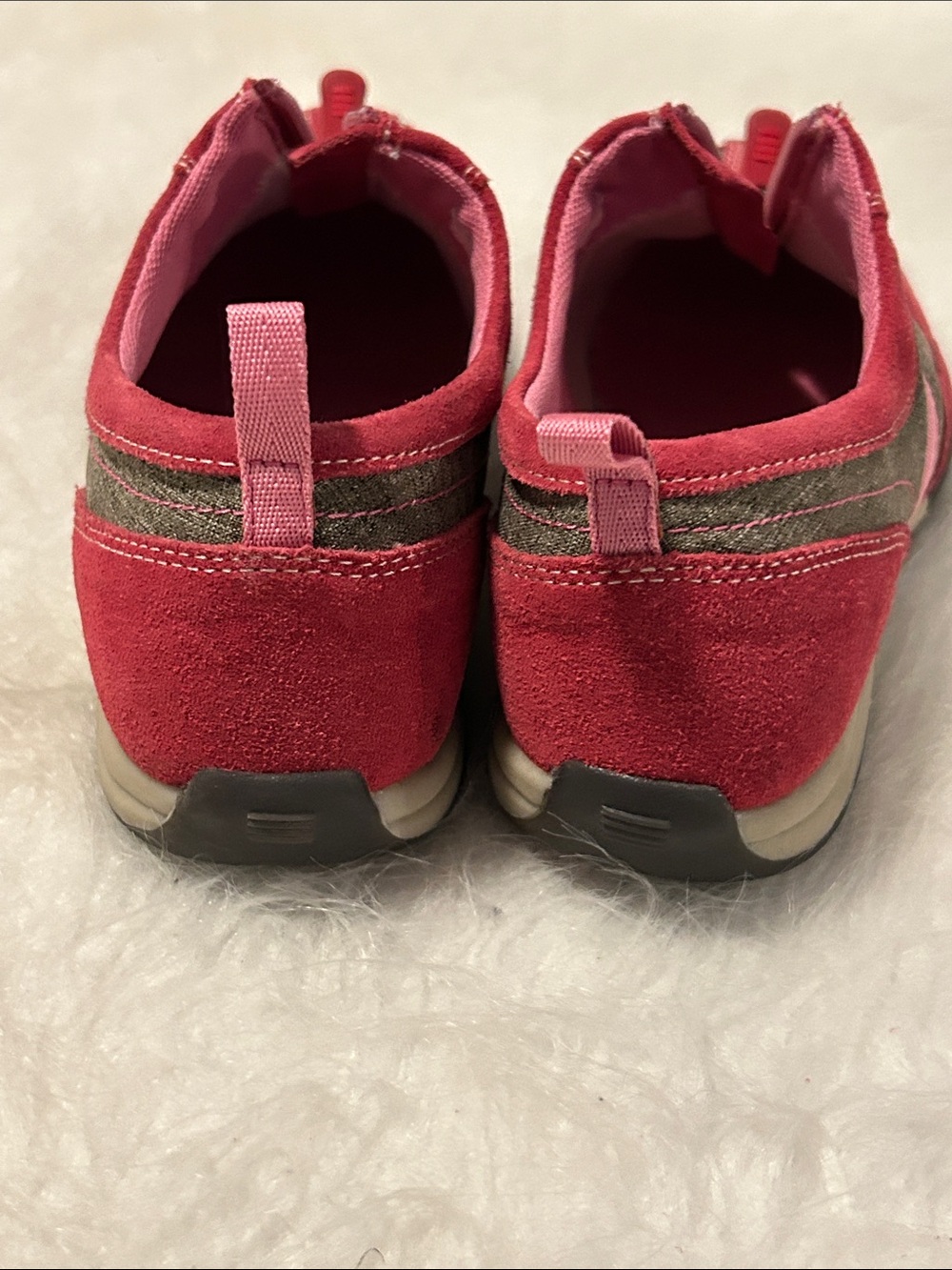 Lands' End Women's Pink and Olive Zip-Front Slip-On Sneakers - Picture 4 of 8